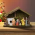 Imagine 1/7 - Decorațiune de masă de Crăciun - Betleem - ceramică și lemn - 30 x 10 x 20 cm